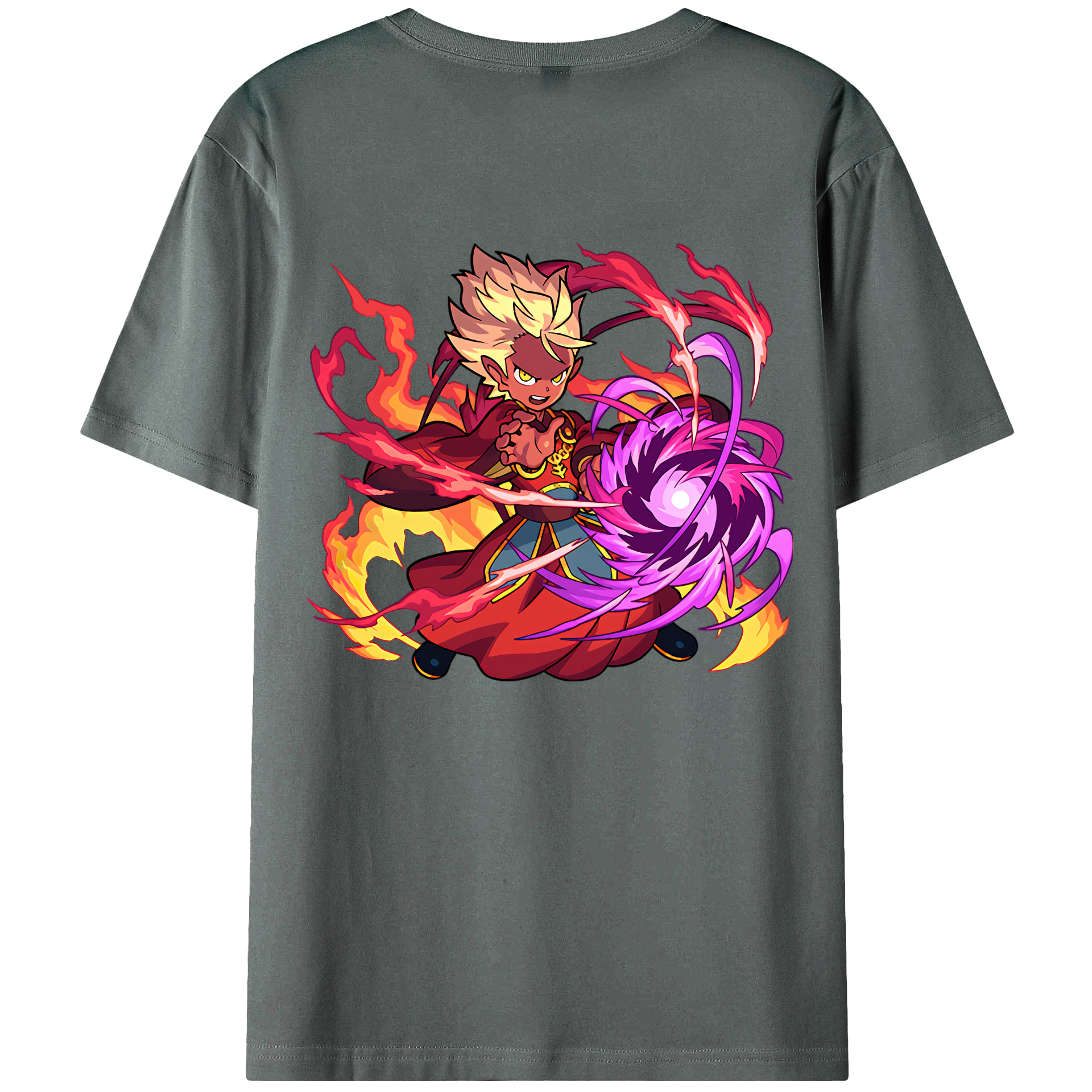 （画像用） 妖怪ウォッチ Yo-kai Watch 綿100％ メンズ半袖Tシャツ（バックプリント） 通気性